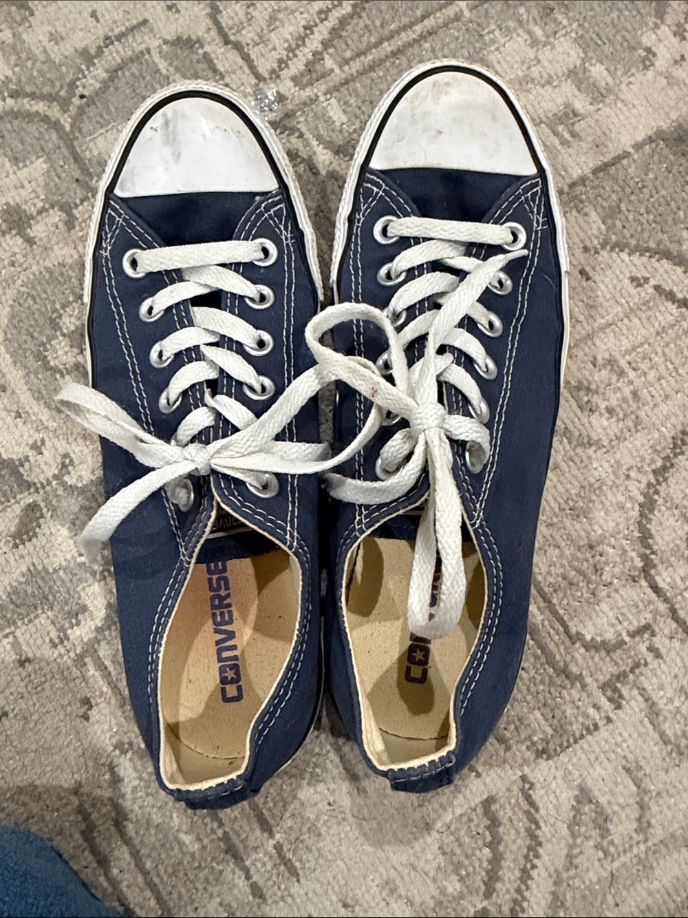Converse Low-Top Navy Canvas Sneakers with White Laces - Picture 3 of 7
